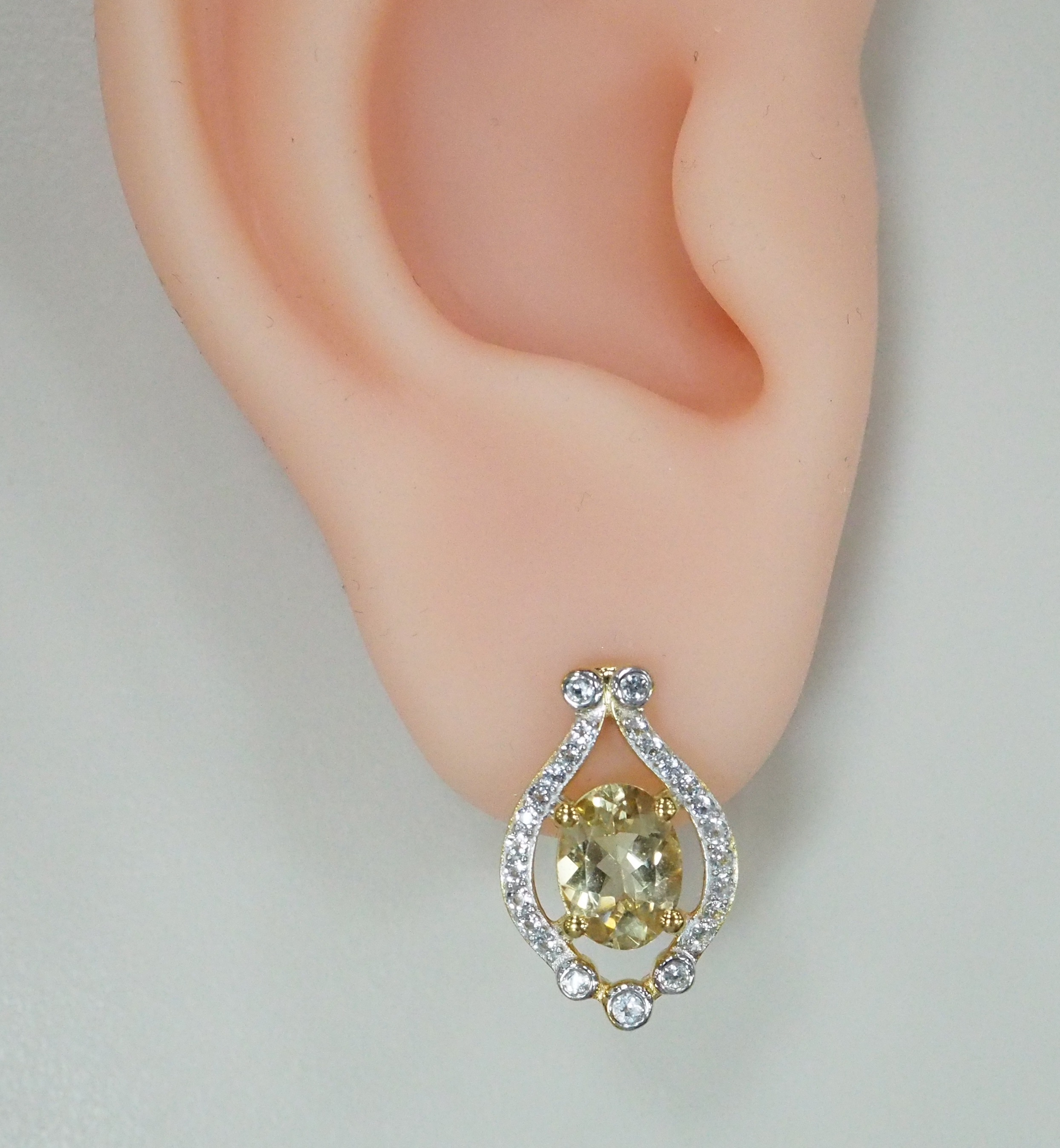 Серебряные серьги с гелиодорами